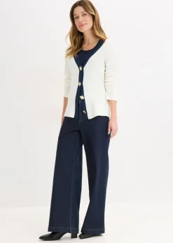 bonprix bonprix Cárdigan Blanco lana/azul marino Hot