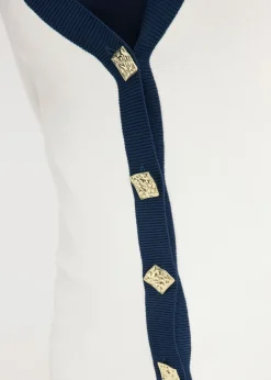 bonprix bonprix Cárdigan Blanco lana/azul marino Hot