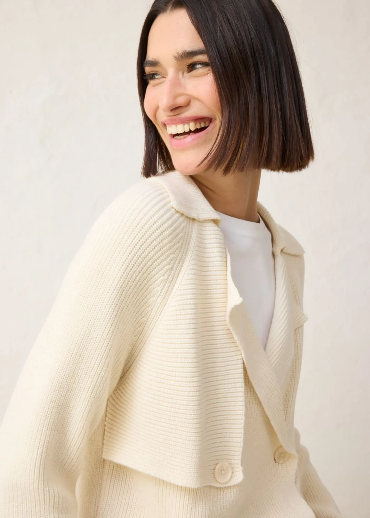 bonprix bonprix Cárdigan con lana Beige natural Best