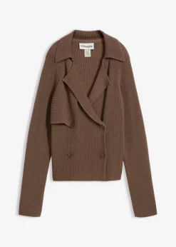 bonprix bonprix Cárdigan con lana marrón arcilla Outlet