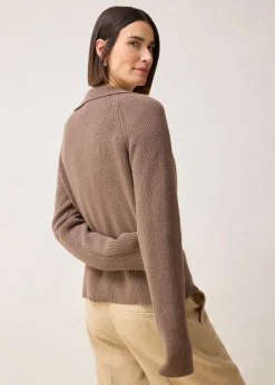 bonprix bonprix Cárdigan con lana marrón arcilla Outlet