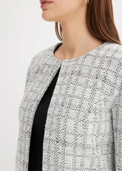 bonprix bonprix Cárdigan de mezcla de algodón Negro-blanco lana Sale
