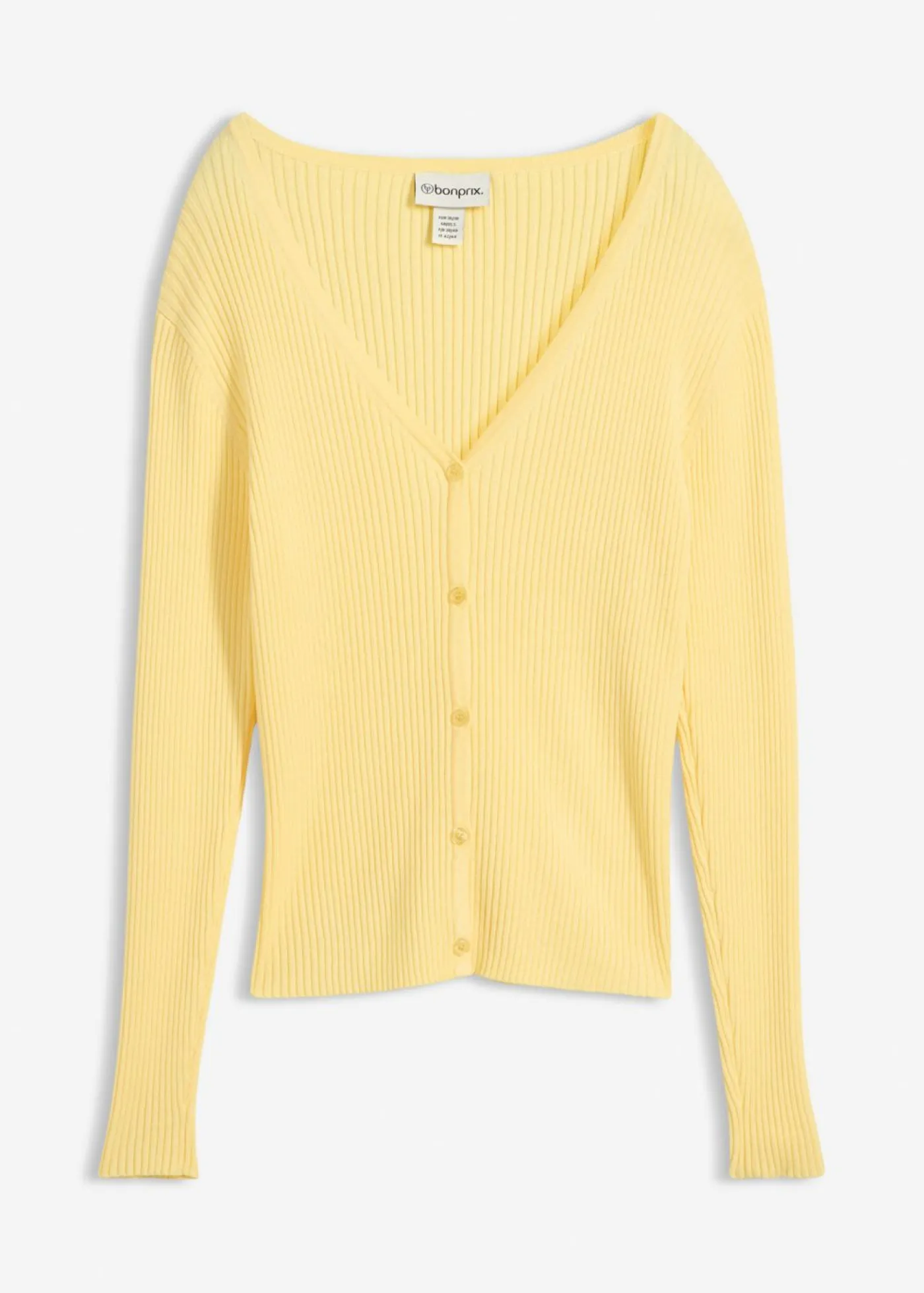 bonprix bonprix Cárdigan de punto fino con viscosa Amarillo claro New