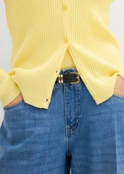 bonprix bonprix Cárdigan de punto fino con viscosa Amarillo claro New