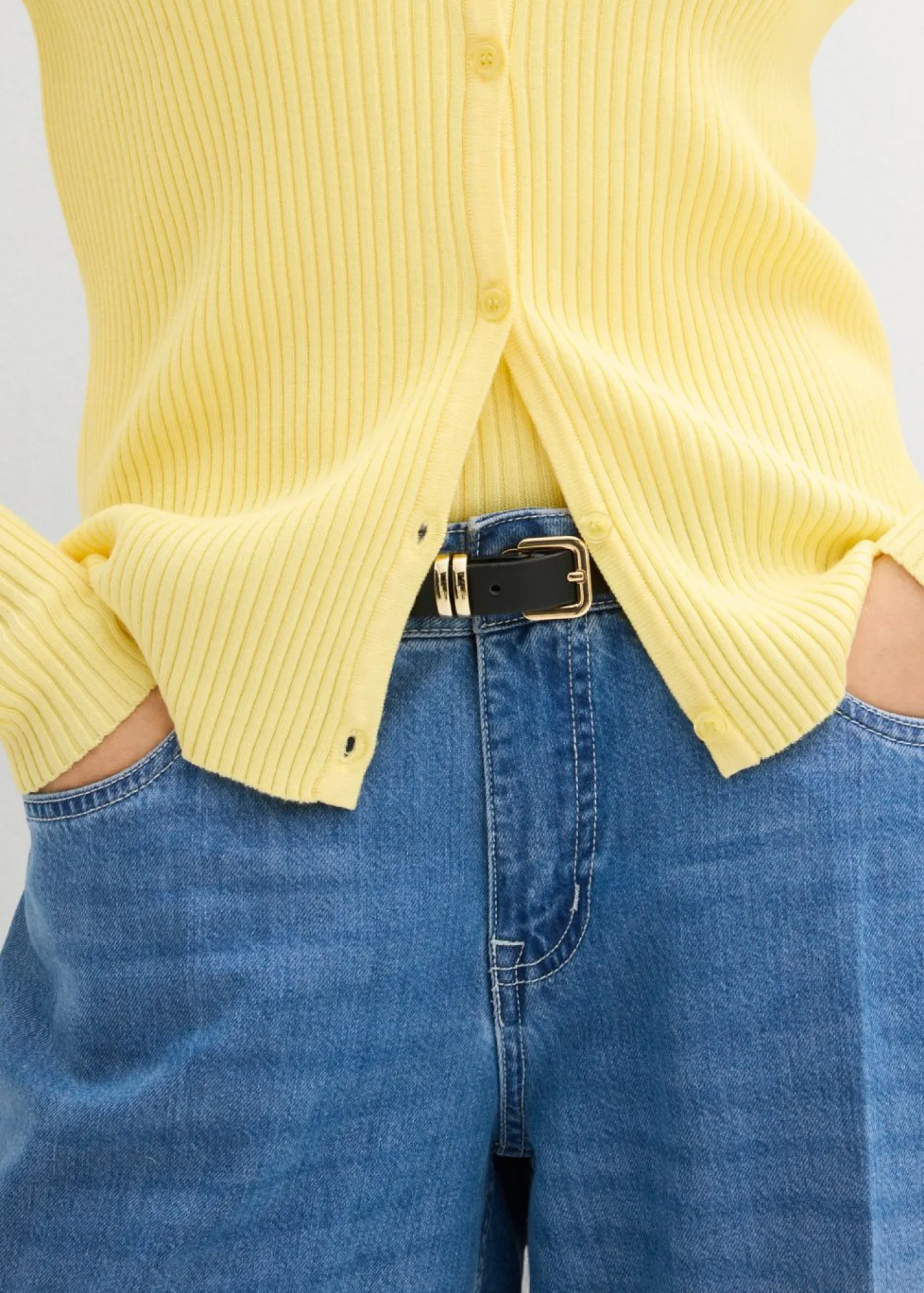 bonprix bonprix Cárdigan de punto fino con viscosa Amarillo claro New