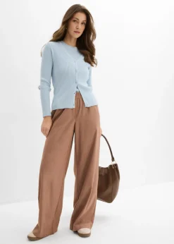 bonprix bonprix Cárdigan de punto fino con viscosa azul pálido Best