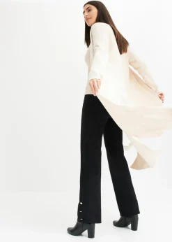 bonprix bonprix Cárdigan largo de punto con viscosa Beige jaspeado Online