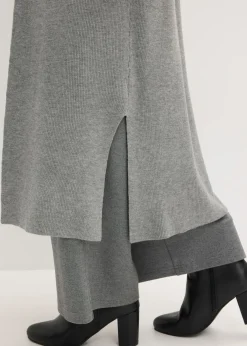 bonprix bonprix Cárdigan largo de punto con viscosa Gris jaspeado