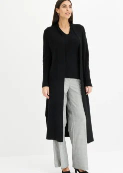 bonprix bonprix Cárdigan largo de punto con viscosa Negro Discount
