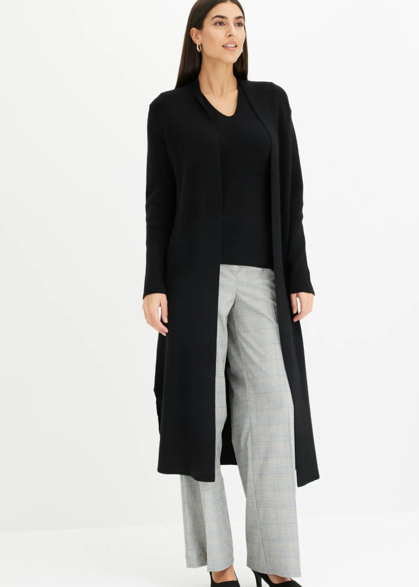 bonprix bonprix Cárdigan largo de punto con viscosa Negro Discount