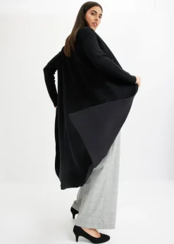 bonprix bonprix Cárdigan largo de punto con viscosa Negro Discount