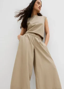 bonprix bonprix Culotte ancho de algodón puro Caqui nuevo New