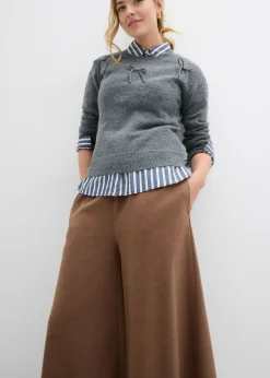 bonprix bonprix Culotte con aspecto de lana marrón pimienta moteado Online