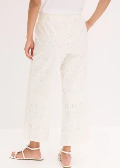 bonprix bonprix Culotte con bordado calado Blanco lana Clearance