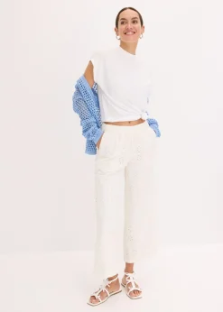 bonprix bonprix Culotte con bordado calado Blanco lana Clearance