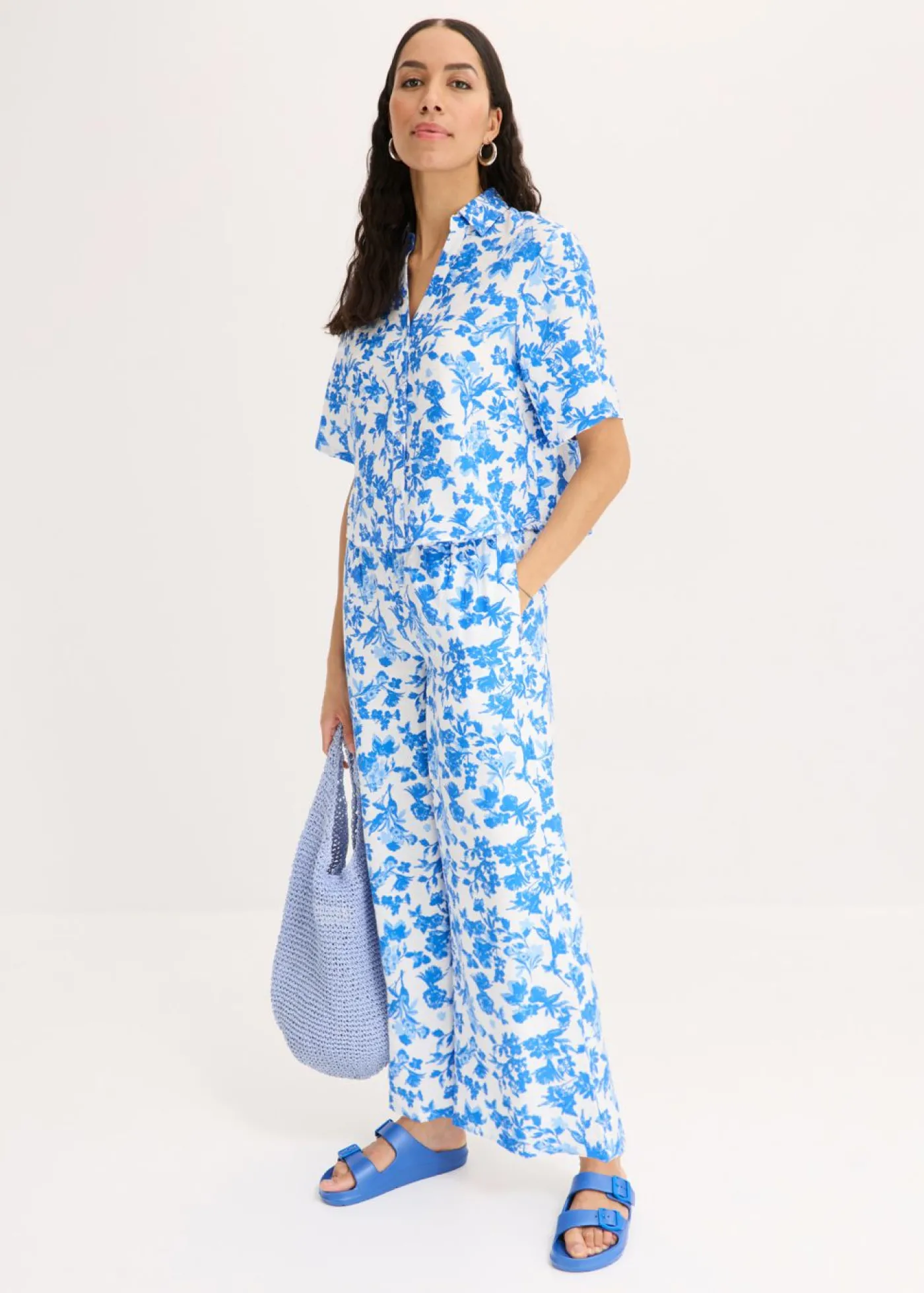 bonprix bonprix Culotte de mezcla de viscosa fluida Blanco Discount