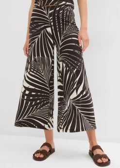 bonprix bonprix Culotte de mezcla de viscosa suave Crudo/marrón oscuro estampado Clearance