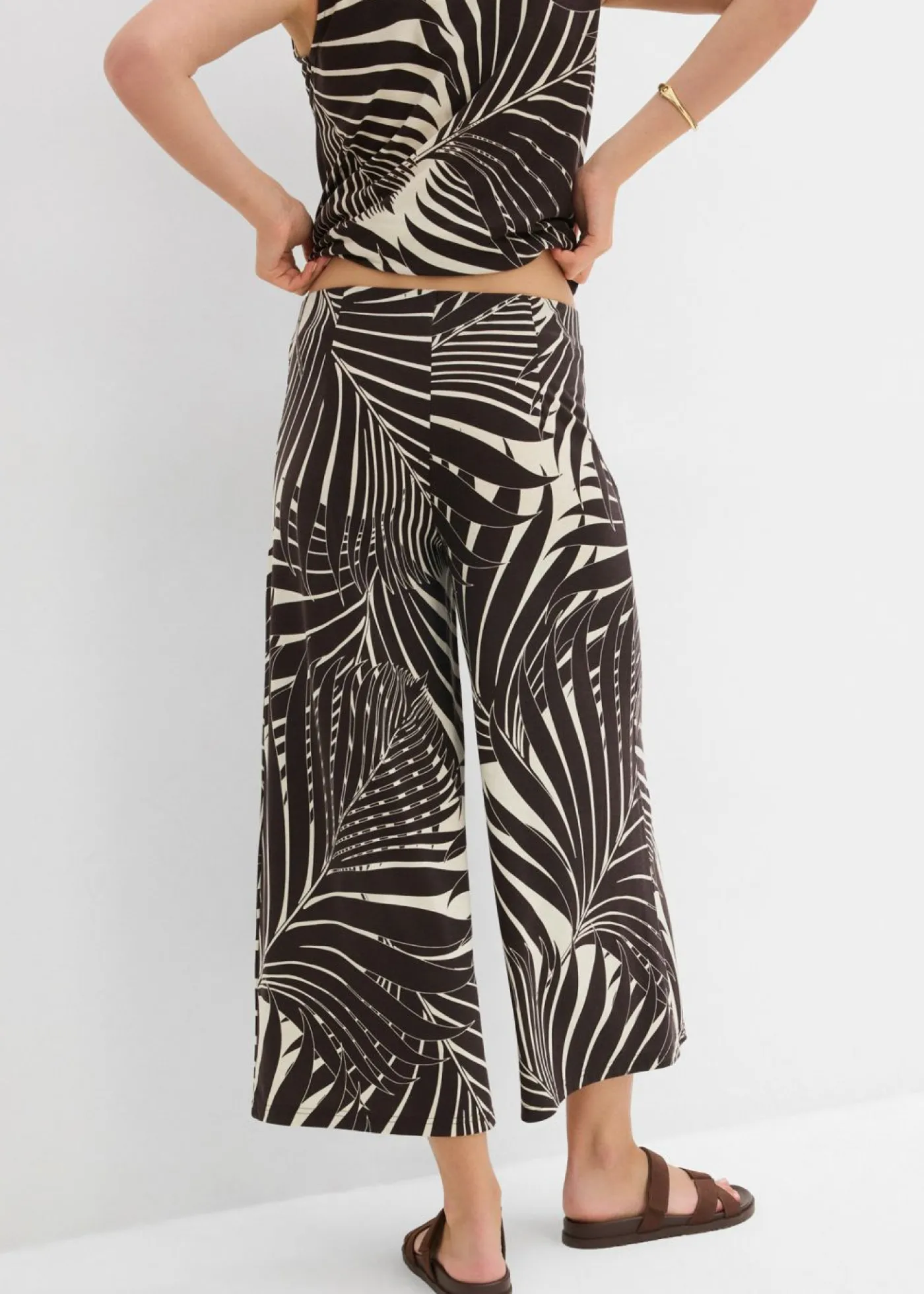 bonprix bonprix Culotte de mezcla de viscosa suave Crudo/marrón oscuro estampado Clearance