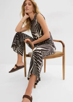 bonprix bonprix Culotte de mezcla de viscosa suave Crudo/marrón oscuro estampado Clearance