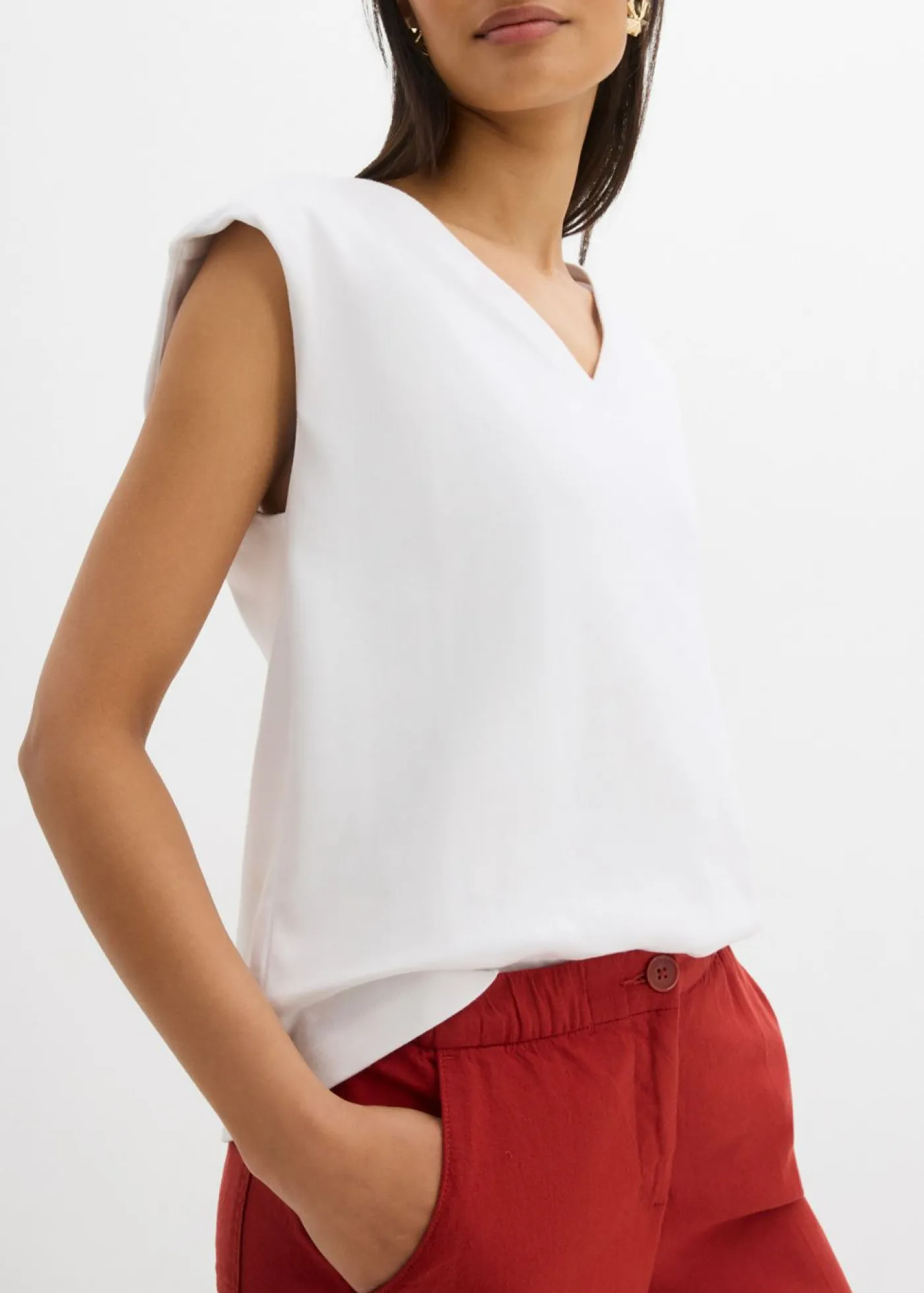 bonprix bonprix Culotte de mezcla de viscosa con cinturilla elástica rojo carmín Online