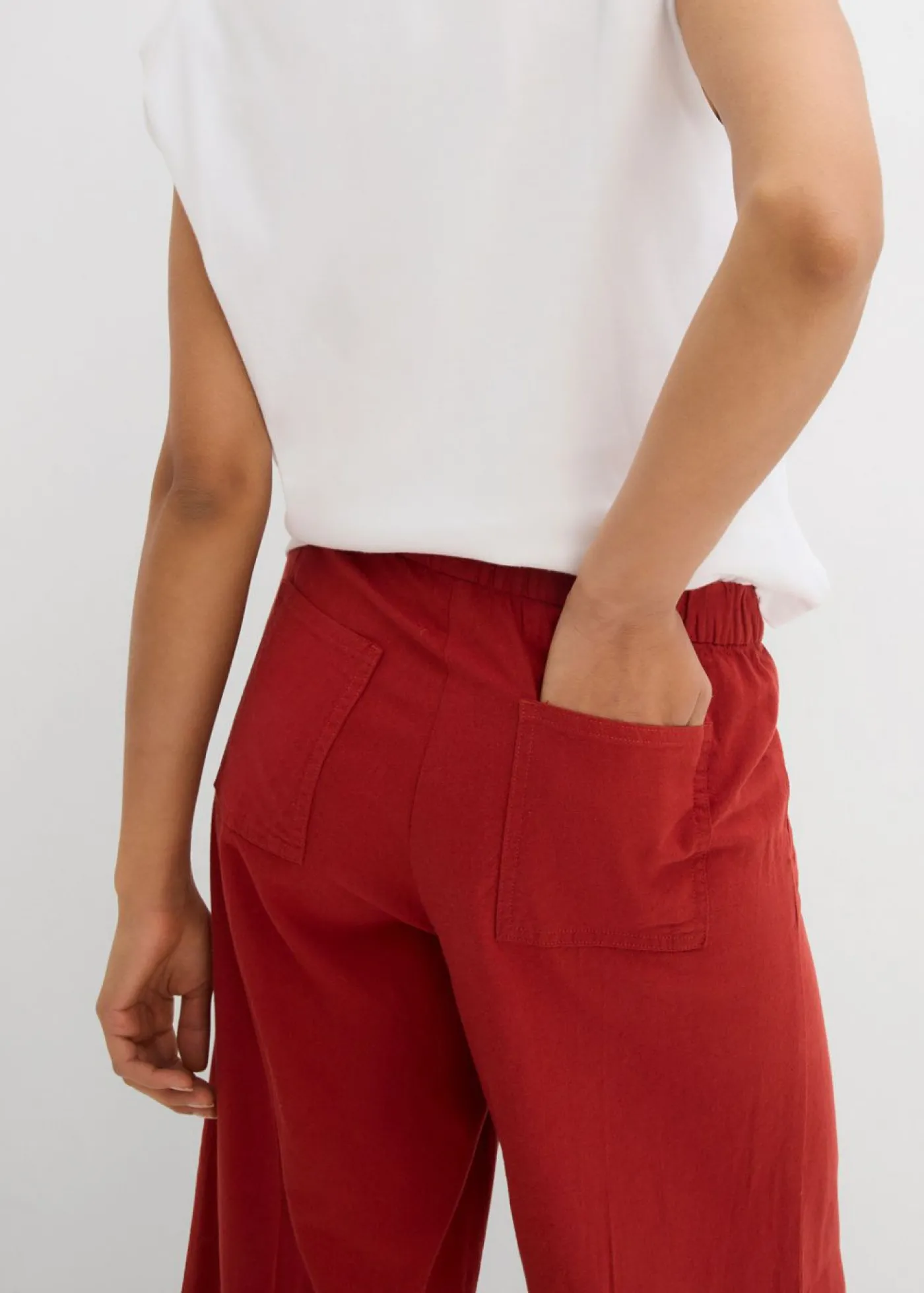 bonprix bonprix Culotte de mezcla de viscosa con cinturilla elástica rojo carmín Online