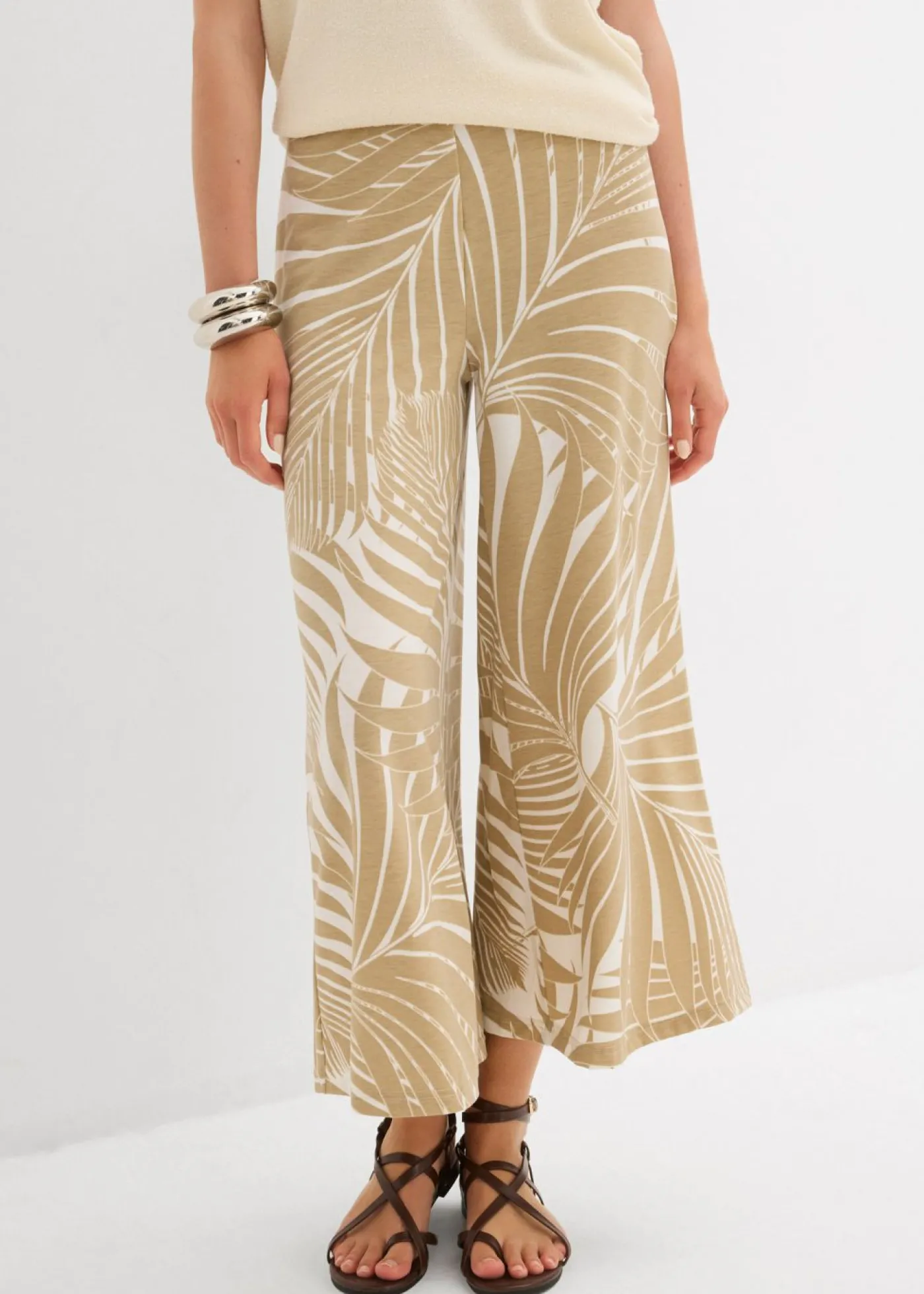 bonprix bonprix Culotte de mezcla de viscosa suave Blanco lana/beige nuevo estampado Clearance