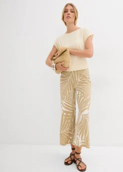 bonprix bonprix Culotte de mezcla de viscosa suave Blanco lana/beige nuevo estampado Clearance