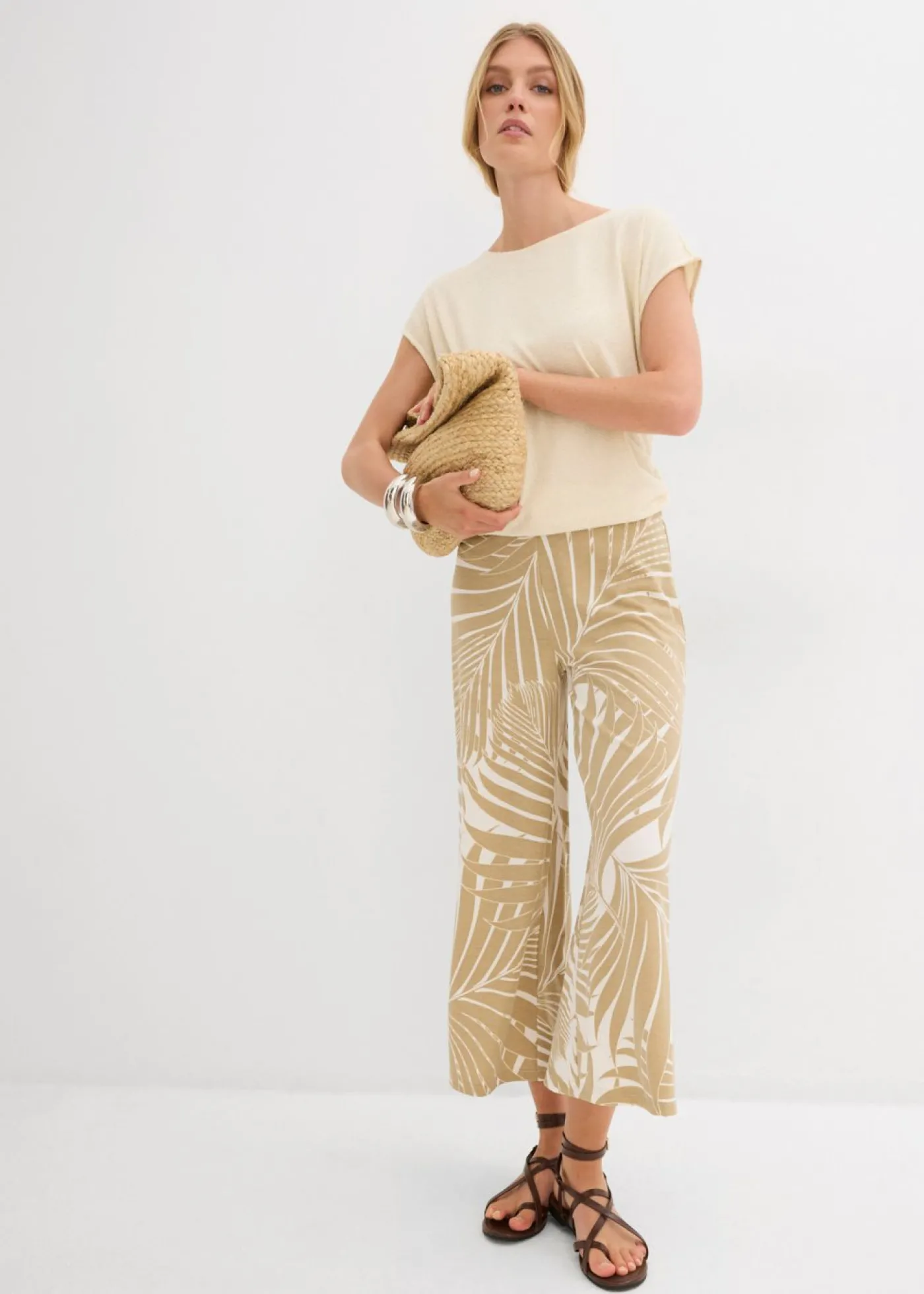 bonprix bonprix Culotte de mezcla de viscosa suave Blanco lana/beige nuevo estampado Clearance