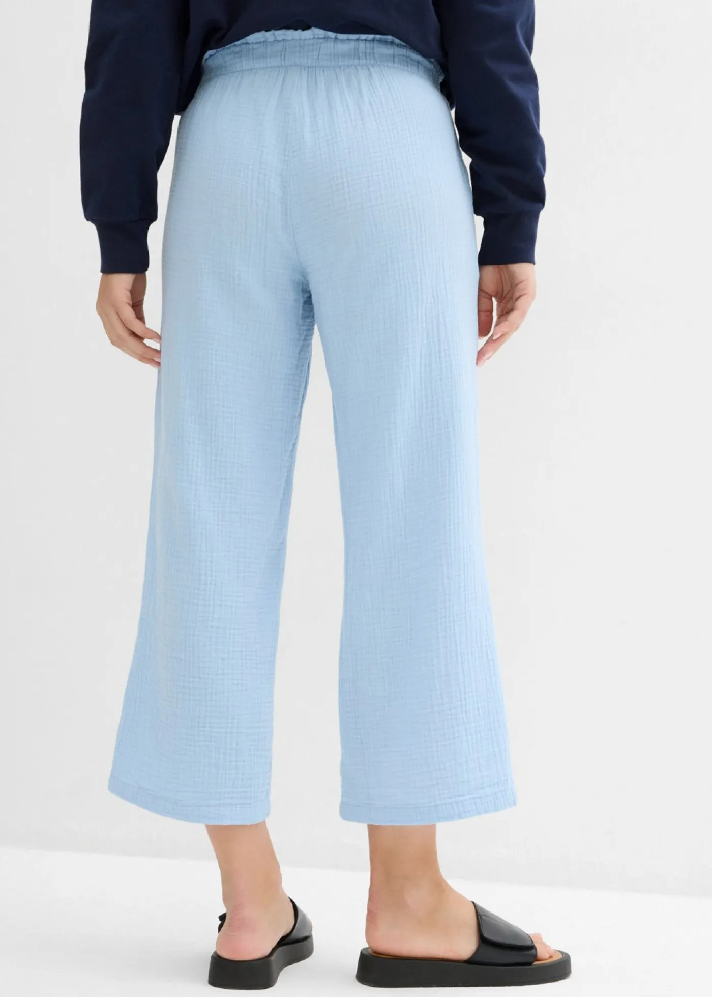 bonprix bonprix Culotte de muselina de algodón Azul claro New