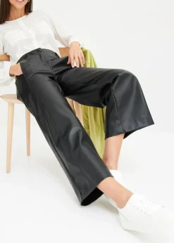 bonprix bonprix Culotte de piel sintética Negro Outlet