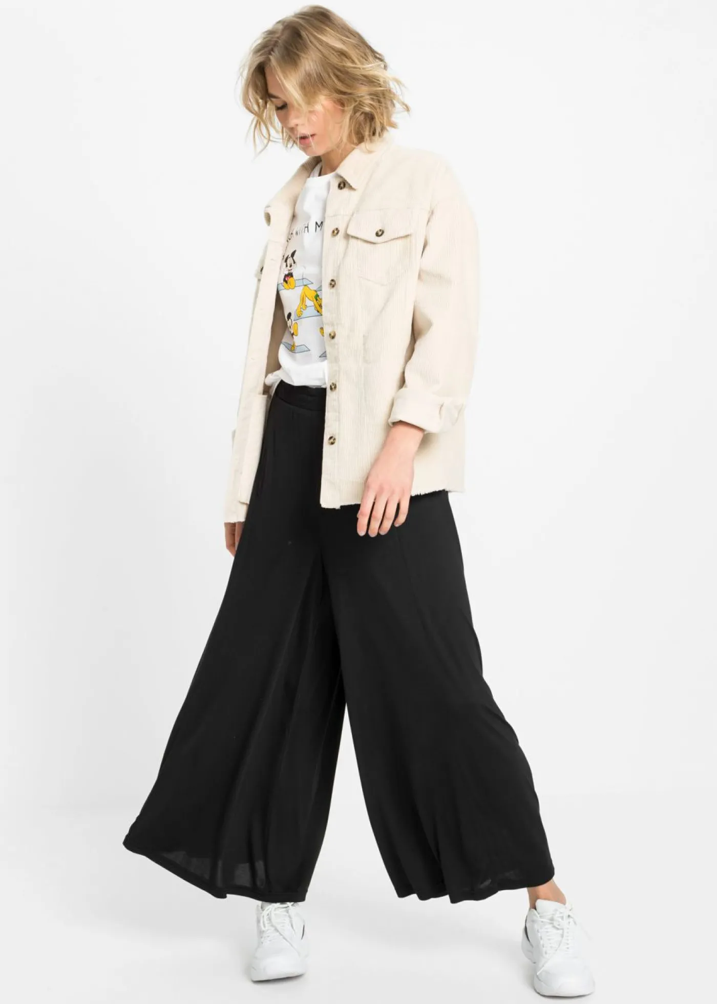 bonprix bonprix Culotte de punto con pierna ancha marrón Outlet