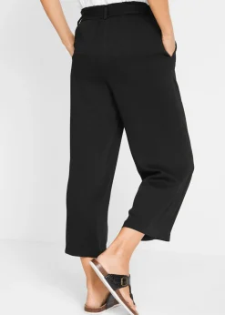 bonprix bonprix Culotte de viscosa con cinturón Negro Hot