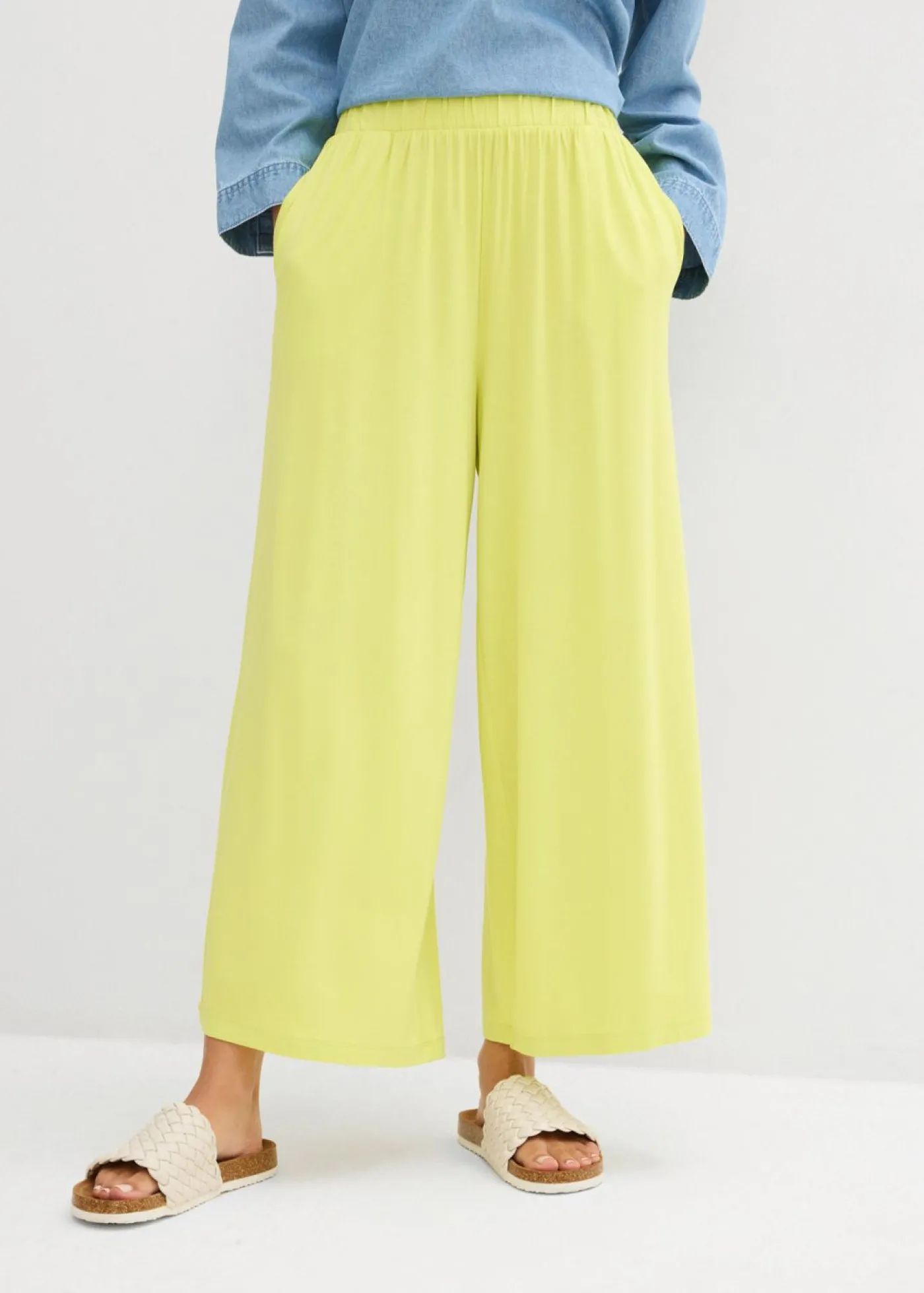 bonprix bonprix Culotte de viscosa fluida Amarillo cítrico Discount