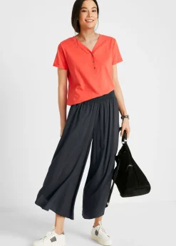 bonprix bonprix Culotte hasta la pantorrilla de viscosa sostenible antracita Outlet
