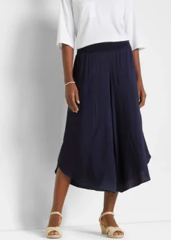 bonprix bonprix Culotte hasta la pantorrilla de viscosa sostenible Azul marino