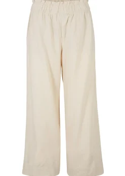 bonprix bonprix Culotte hasta la pantorrilla de mezcla de lino ligero Beige sílice New