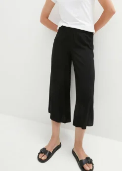 bonprix bonprix Culotte hasta la pantorrilla de viscosa sostenible Negro Hot