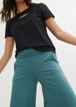 bonprix bonprix Culotte homewear con pernera ancha Verde grisáceo Hot