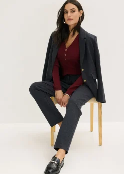 bonprix bonprix Elegante pantalón elástico Azul marino jaspeado Discount