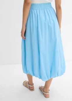 bonprix bonprix Falda abullonada de algodón puro Azul claro Best