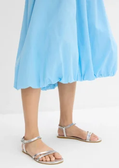bonprix bonprix Falda abullonada de algodón puro Azul claro Best