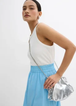 bonprix bonprix Falda abullonada de algodón puro Azul claro Best