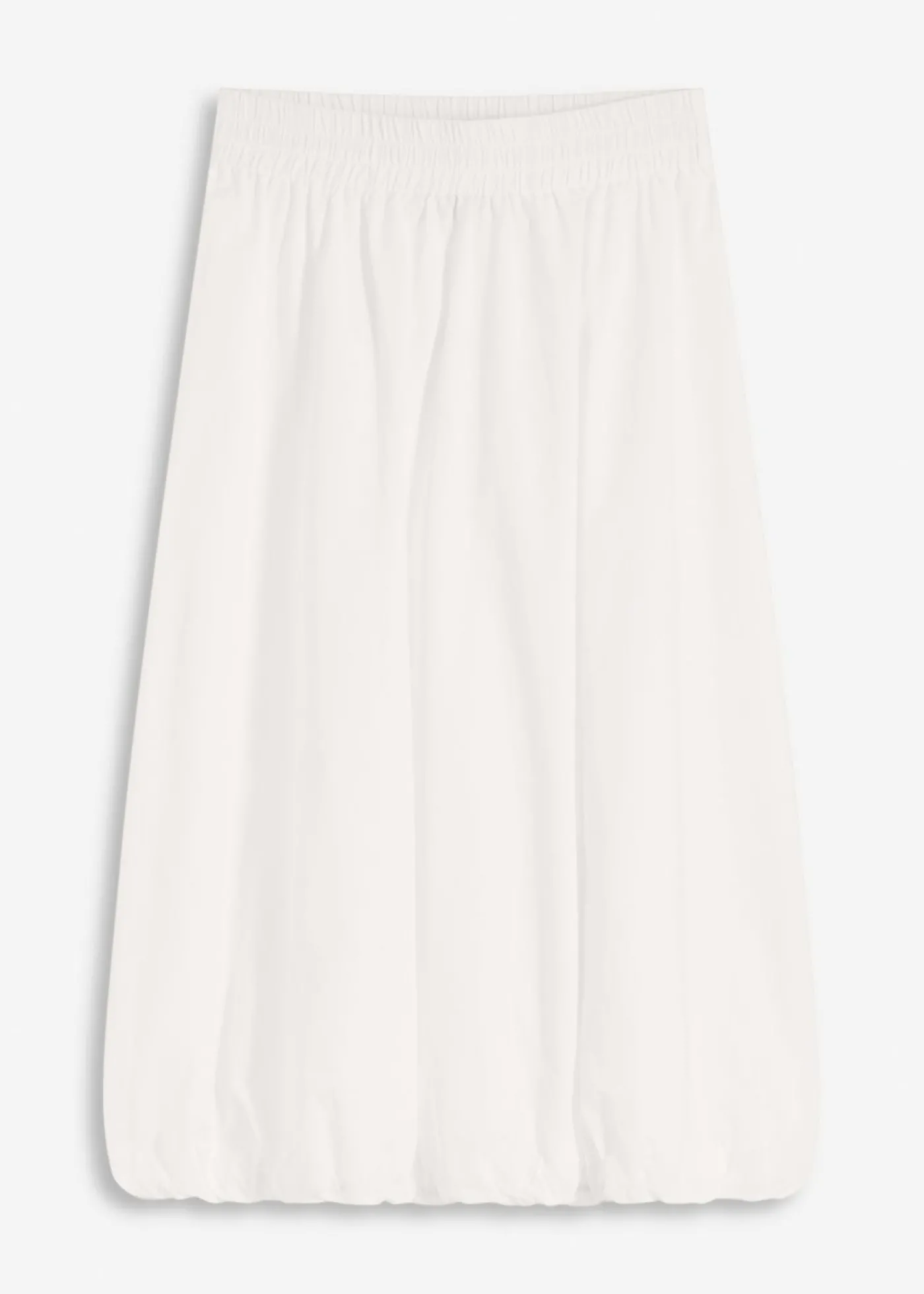 bonprix bonprix Falda abullonada de algodón puro Blanco