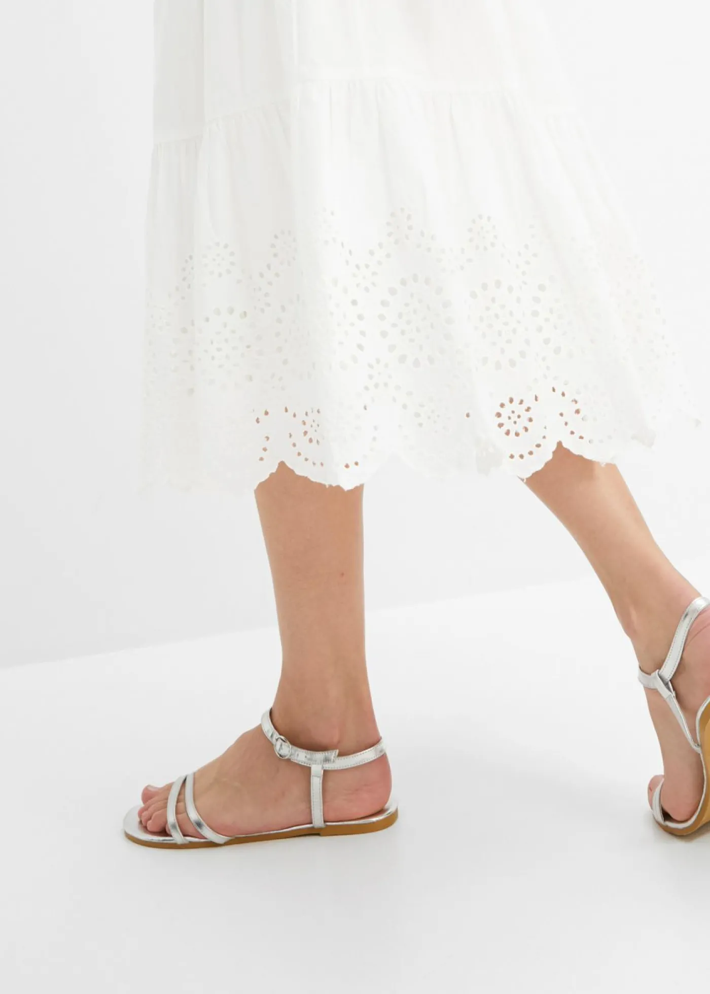 bonprix bonprix Falda con capas Blanco Sale
