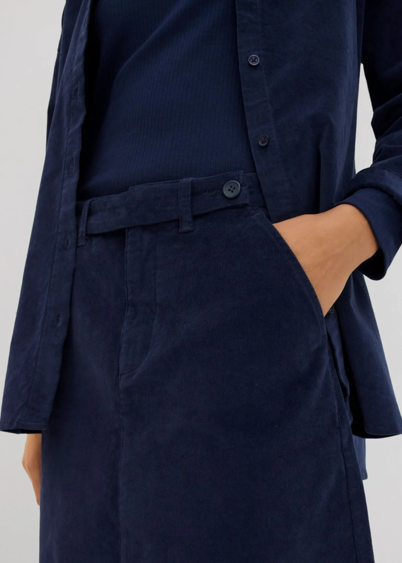 bonprix bonprix Falda corta de pana Azul marino Discount
