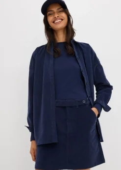 bonprix bonprix Falda corta de pana Azul marino Discount
