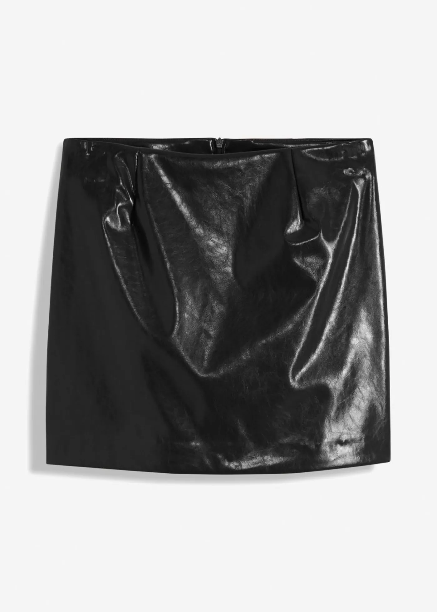 bonprix bonprix Falda corta de piel sintética Negro New