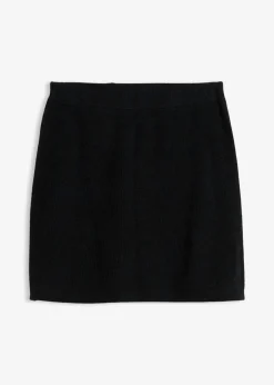 bonprix bonprix Falda corta de punto Negro Online