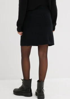 bonprix bonprix Falda corta de punto Negro Online