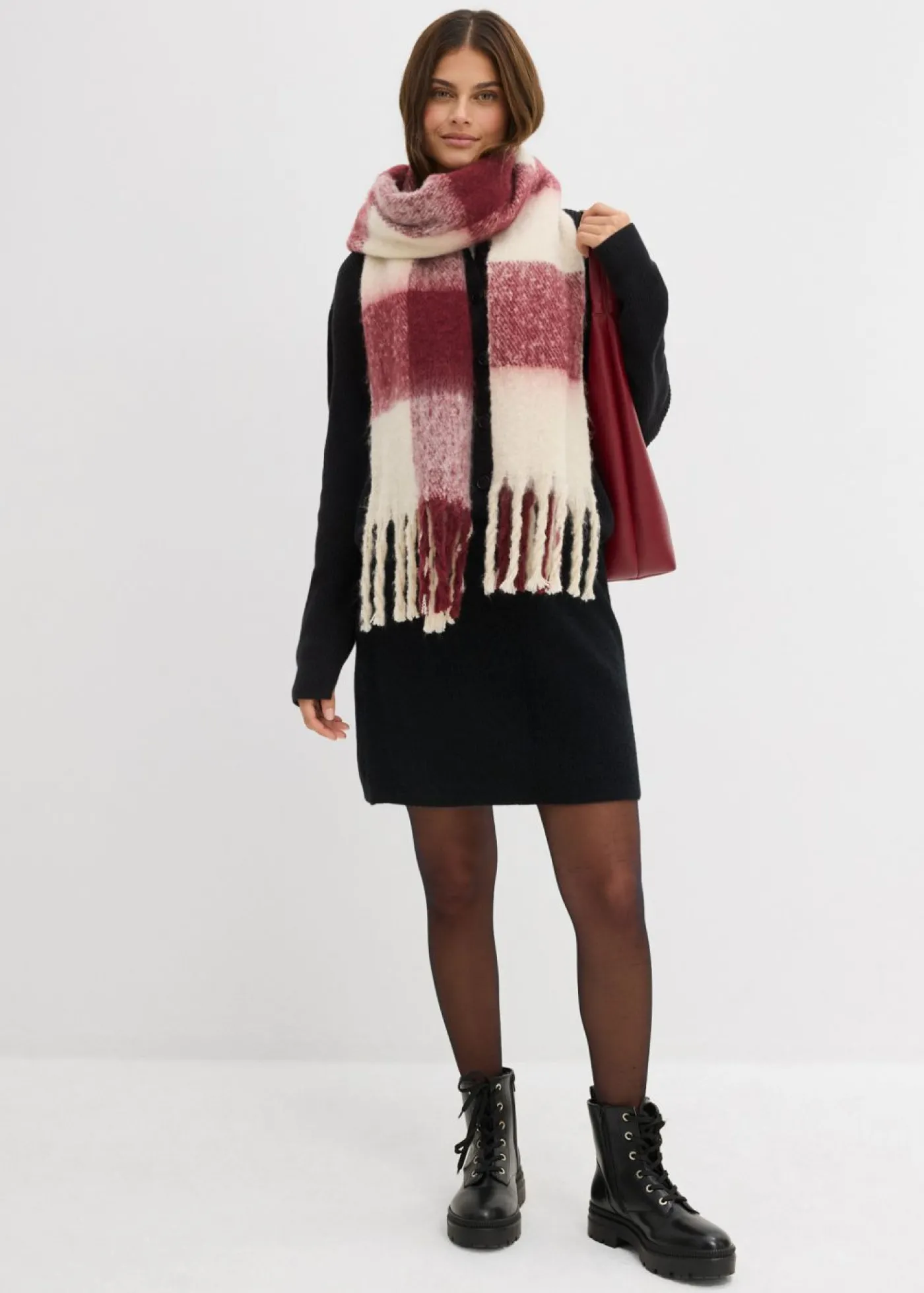 bonprix bonprix Falda corta de punto Negro Online